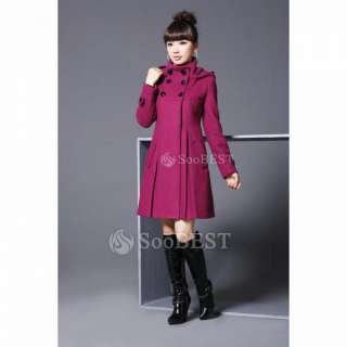 New Womens Lady Wool Cashmere Winter Noble Double Breasted Long Coat 