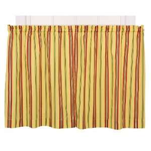 Ellis Curtain Warwick Medium Scale Stripe 68 by 36 Inch Tailored Tier 