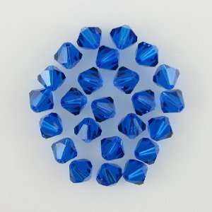   24 6mm Swarovski crystal bicone 5301 Capri Blue beads