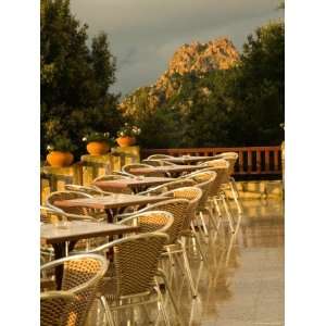  Outdoor Dining at Hotel Des Roches Rouges, Sunset on Les 