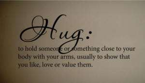 Hug Definition Cute Family Decor Wall Quote Decal  