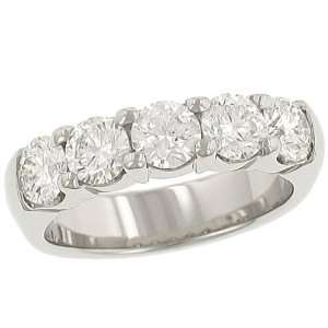    5 Stone Round Shared prong Diamond Band 1.73cttw Gh/vs Jewelry