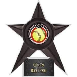 Custom Softball Stellar Ice 7 Trophies BLACK STAR/BLACK TWISTER PLATE 