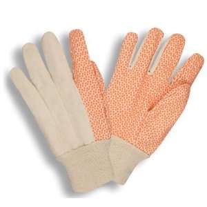   Large 8 oz Canvas/Orange PVC Dots Gloves (QTY/12) 