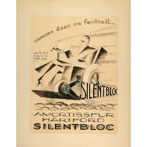  1928 Lithograph Hartford Silentbloc Shock Absorber Car 