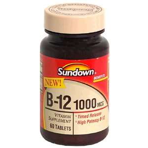 Sundown Vitamin B12, 1000 mcg, 60 Tablets