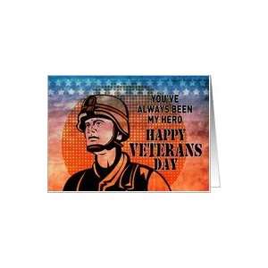 veterans day card American soldier military serviceman hero Card