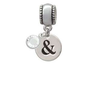  &   Ampersand   1/2 Disc Charm European Charm Bead Hanger 