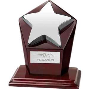  Stella II   Metal star on octagonal wood base award 