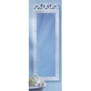   Antique Style White Wall Mirror   Aspen Country Store