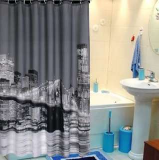 71*71 Summer Night City Fabric Proof Shower Curtain  