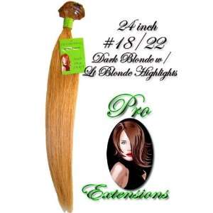  Remi Clip Hair Extensions 24  Dark Blonde w/ Golden Highlights 