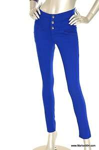 Skinny High Waisted Color Jeans Blue Womens colored pants SLIM Stretch 