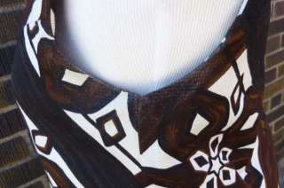 Vintage Malia Honolulu Hawaiian Brown & Black Short Dress GREAT  