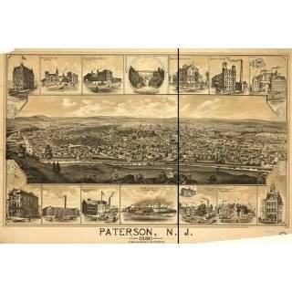 Historic Panoramic Map Paterson, N.J. / Packard & Butler Lith 