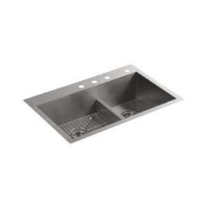 Vault Smart Divide Double Equal Sink Finish Stainless Steel, Drilling 