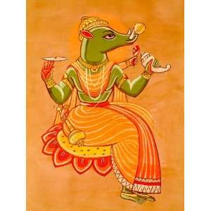  Varaha Avatar of Vishnu   Kalighat Painting on Paper