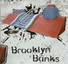 Brooklyn Banks Skateboard Tech Deck Play Set Stairs Rails Brick Slopes 