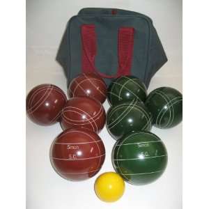  Engraved Bocce package   107mm EPCO Red and Green balls 