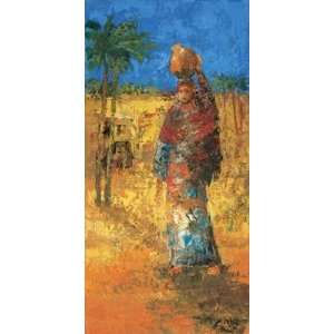 Femme Du Village II by Alexandre Millet. Size 19.5 inches width by 39 