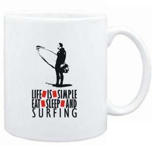  Mug White  LIFE IS SIMPLE. EAT , SLEEP & Surfing  Sports 