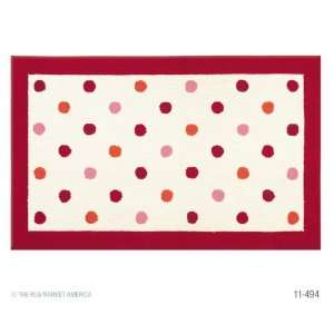   Rug Market Funky Dots White And Cherry Rug #11494 Furniture & Decor