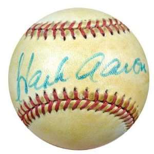  Autographed Hank Aaron Baseball   NL Feeney PSA DNA 