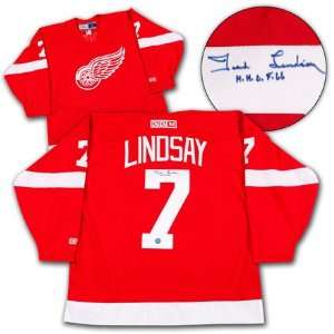  TED LINDSAY Detroit Red Wings SIGNED Hockey Jersey Sports 