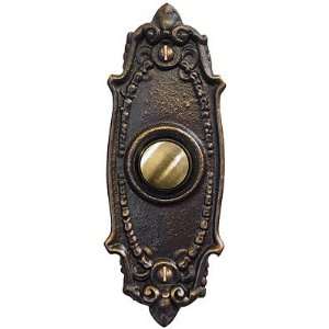  Buttons. Solid Brass Drawing Room Style Doorbell Button In Antique