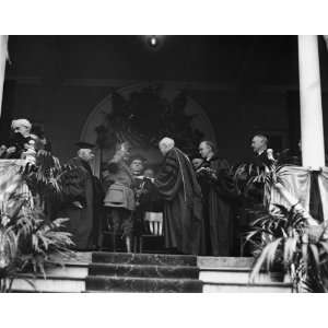  1921 photo Marshal Foch receiving degree at Georgetown, 11 