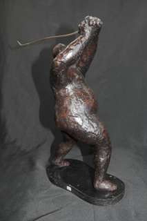 Plump Female Golfer Statue Figurine Degas French  