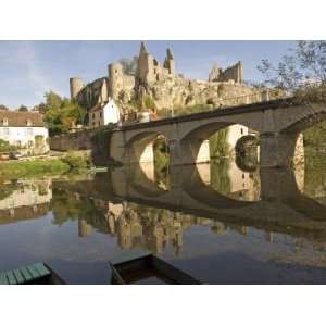 Medieval Castle and the Anglin River, Angles Sur LAnglin, Vienne 