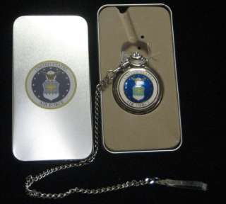 Military Emblem Pocket Watch   Air Force nib  