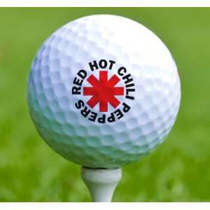  3 x Rock n Roll Golf Balls Red Hot Chili Peppers Musical 