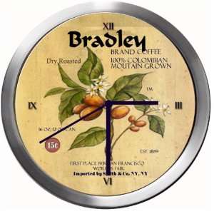  BRADLEY 14 Inch Coffee Metal Clock Quartz Movement 