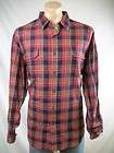 New Mens AKOO Dress Blue Rush Plaid Embroidered Button Front Flannel 