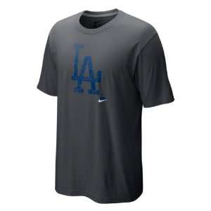   Angeles Dodgers Anthracite Nike Cooperstown Dugout Logo Tri Blend Tee