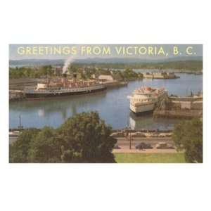  Greetings from Victoria, BC, Canada Premium Poster Print 