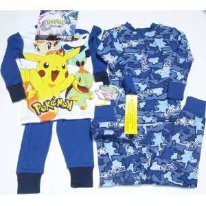 Pairs of Pokemon Pikachu Piplup Chimchar Turtwig PJs Pajamas Kids XS 