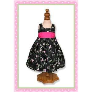  Black Floral Party Dress, Fits 18 Inch American Girl Dolls 