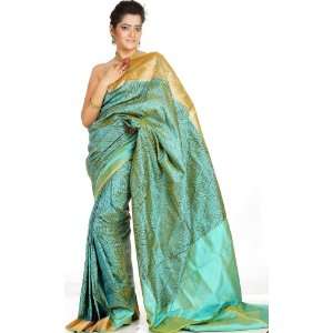   Banarasi Sari with Hand woven Paisleys   Pure Silk   Weaver Ansar Ali