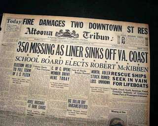   Liner SS VESTRIS SINKS Rescues off VA coast 1928 Old Newspaper  