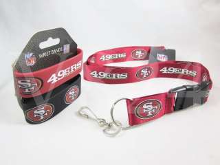 NFL San Francisco 49ers Wristbands Bulk Bandz Bracelet + 49ers Lanyard 