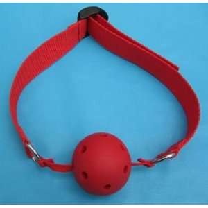 Nylon Strap Mouth Harness   Airway Ball Gag (Red 