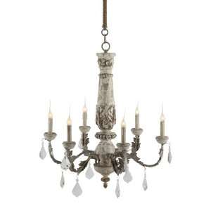  Chateau Bealieu Leaf French Country Gray Chandelier
