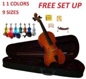 NEW RED PINK BLACK BLUE WHITE PURPLE GREEN GOLD VIOLIN  