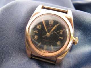 1943 Vintage Rolex Oyster Perpetual Bubbleback Rose Gold Plated Head 