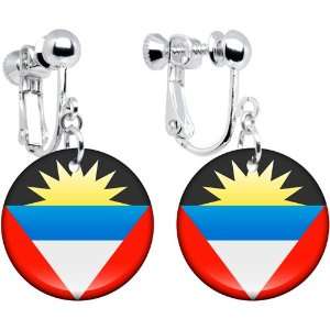  Antigua and Barbuda Flag Clip on Earrings Jewelry