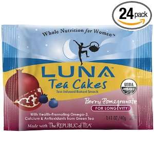 Luna Tea Cakes, Tea Infused Baked Snack, Berry Pomegranate, 1.41 Ounce 