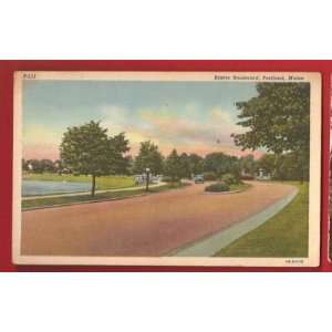  Postcard Vintage Baxter Boulevard Portland Maine 
